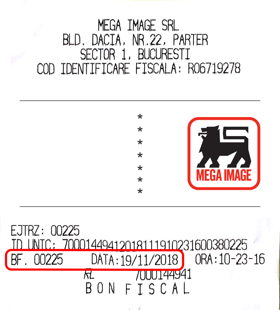 Bon fiscal mega image