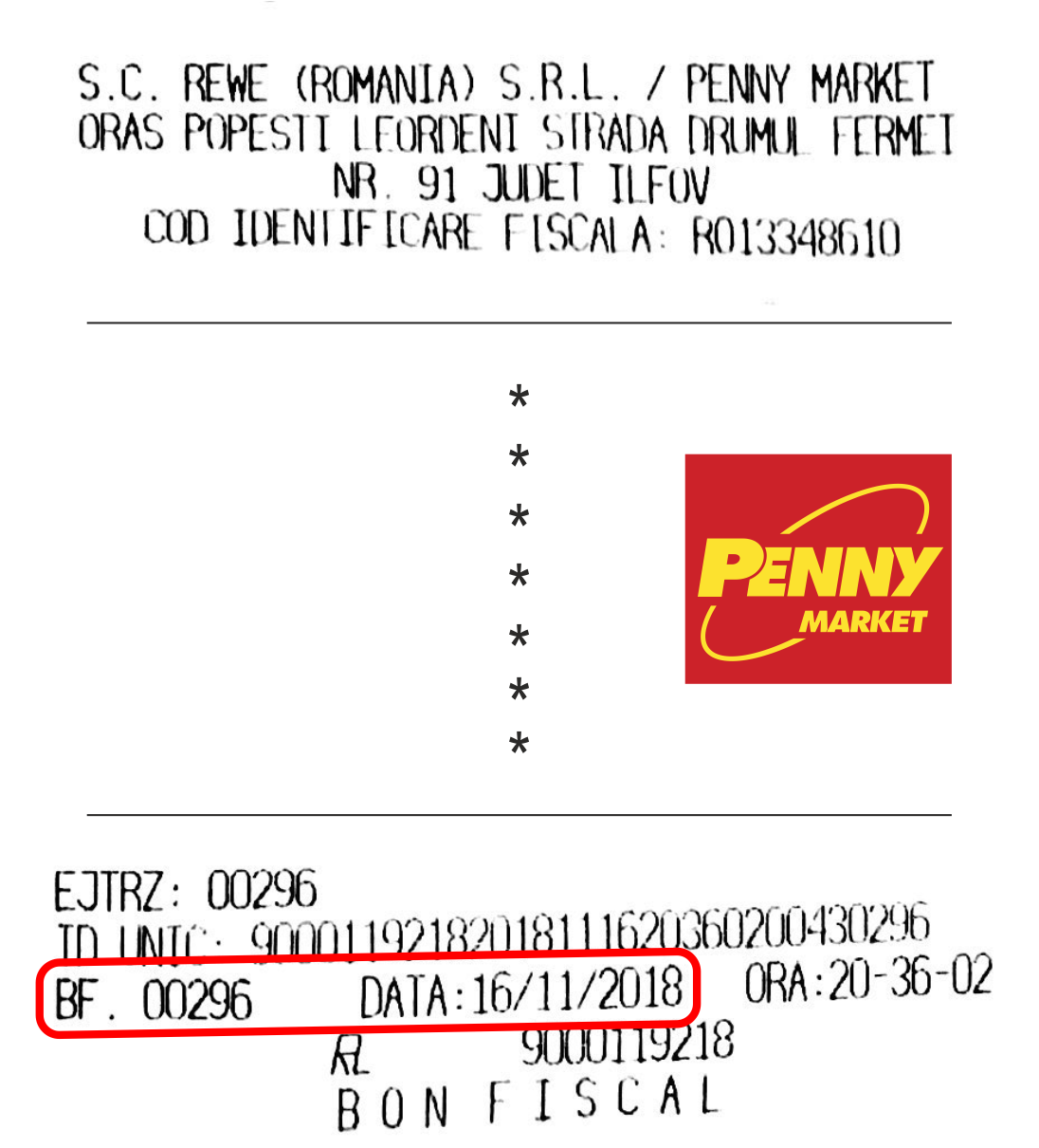 Bon fiscal penny